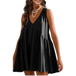 New Womens Summer Casual Sleeveless Tank Dress V Neck Mini Dresses size: small